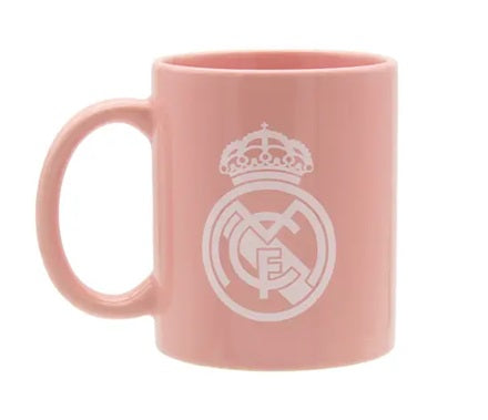 Taza Cerámica 300ml Rosa Escudo Blanco Real Madrid