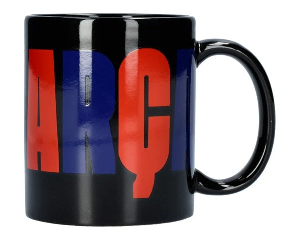 Taza Ceramica Negra del FC Barcelona 300ml 30cl