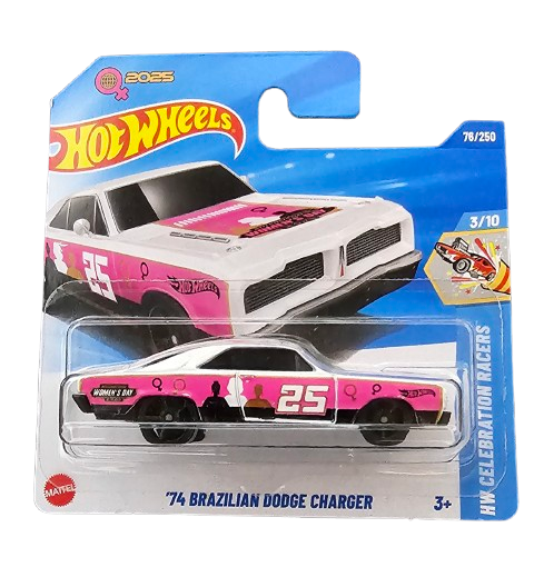 Hot Wheels Brazilian Dodge Charger Blanco Fucsia