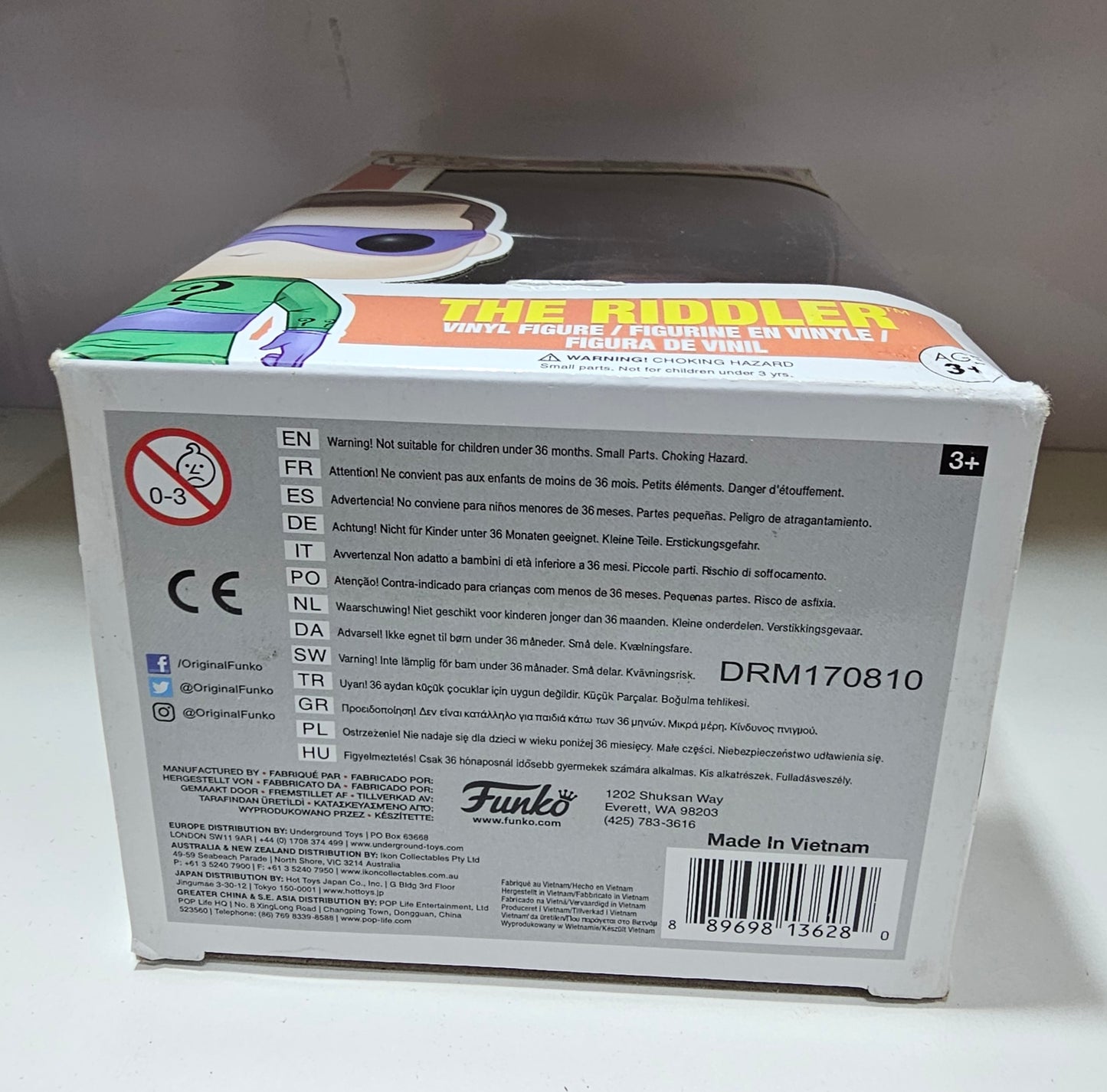 Funko Pop DC Comics Batman The Riddler 183  (La Caja puede no estar perfecta ver fotos)