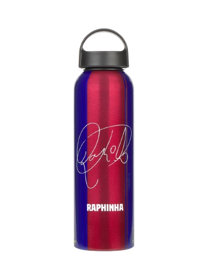 Botella Azul Grana Raphinha del FC Barcelona en Aluminio 600ml 60cl