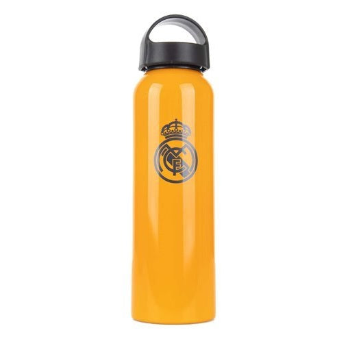 Botella, Cantimplora Naranja del Real Madrid en Aluminio 600ml  60cl Licencia Oficial