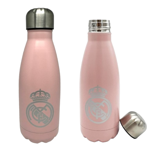 Botella, Cantimplora Rosa del Real Madrid en Acero Inox 550ml  55cl Licencia Oficial