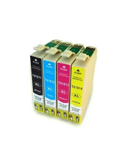 Pack 4 Cartuchos de Tinta T1811 / T1801 / T1812 / T1802 / T1813 / T1803 / T1814 / T1804 / 18XL para Brother